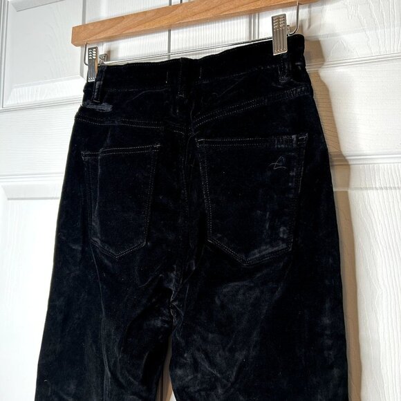 DL1961 Chrissy Ultra High Rise Black Velvet Button Fly Jeans Women's Size 25 - Picture 10 of 16